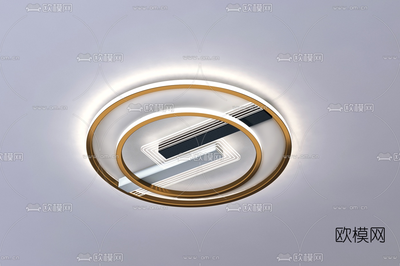 现代金属吸顶灯3d模型