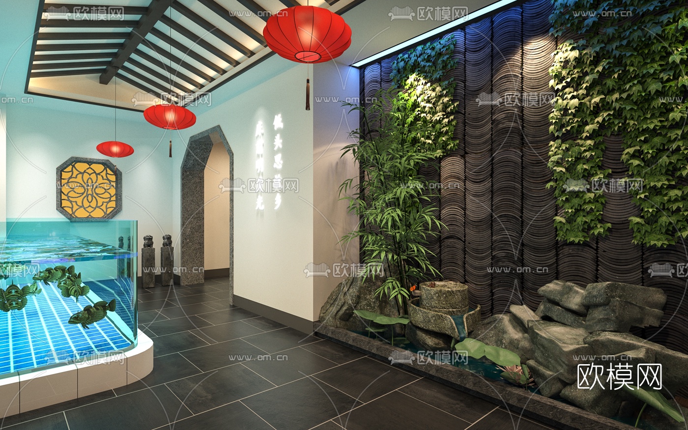 新中式中餐厅3d模型