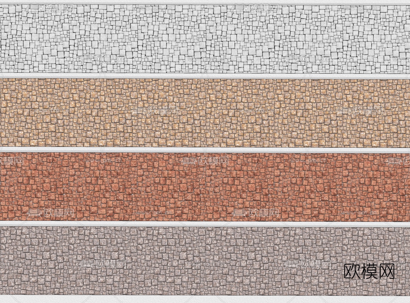 自然风石墙su模型下载