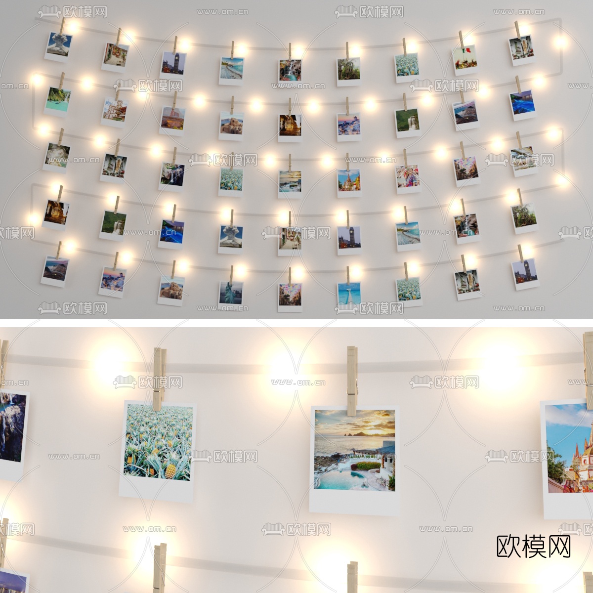 现代照片墙3d模型