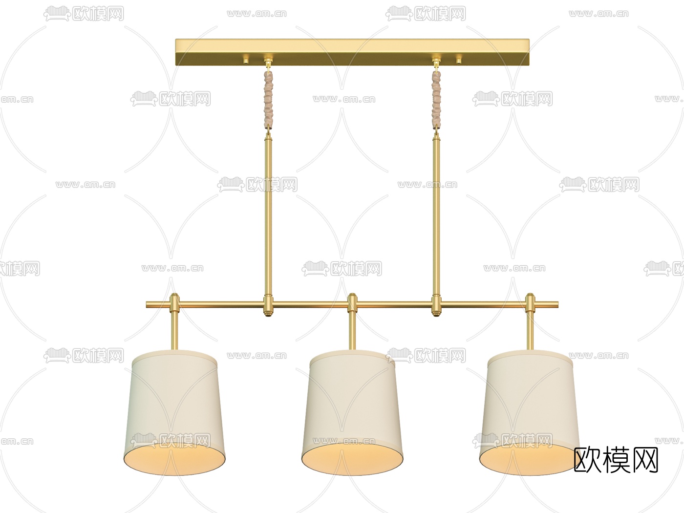 新中式轻奢吊灯3d模型下载（渲染图3）