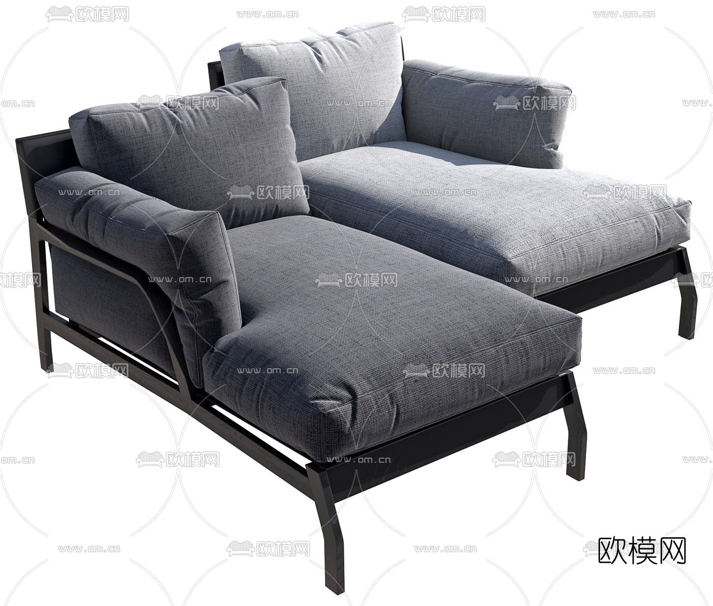 现代布艺贵妃椅3d模型