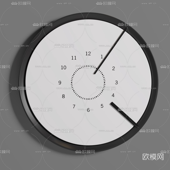 现代简易挂钟3d模型下载(渲染图4)