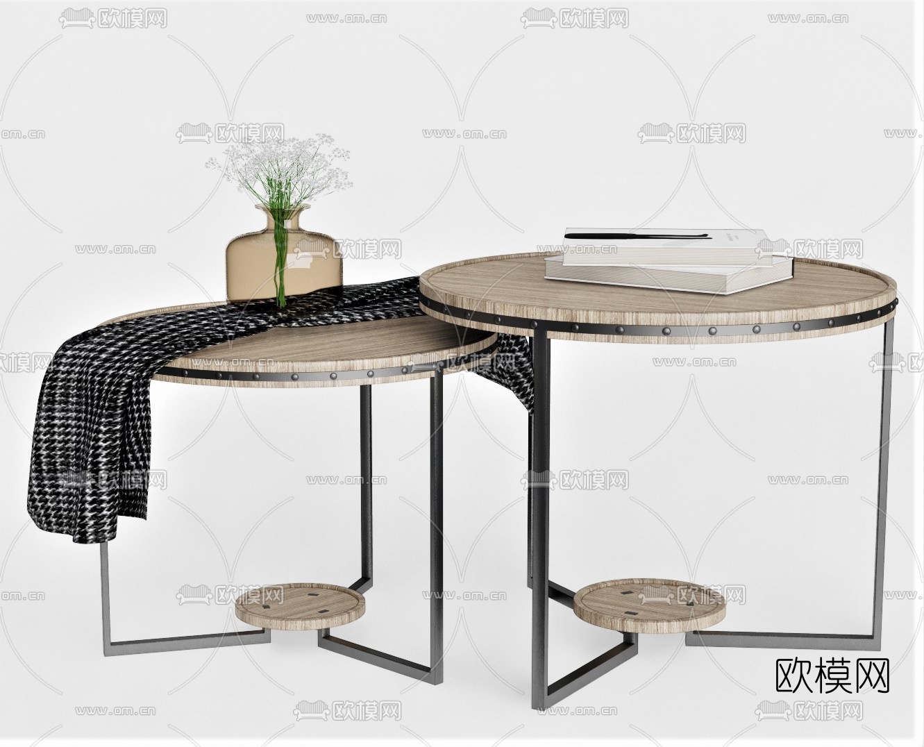 现代轻奢茶几su模型下载（渲染图1）