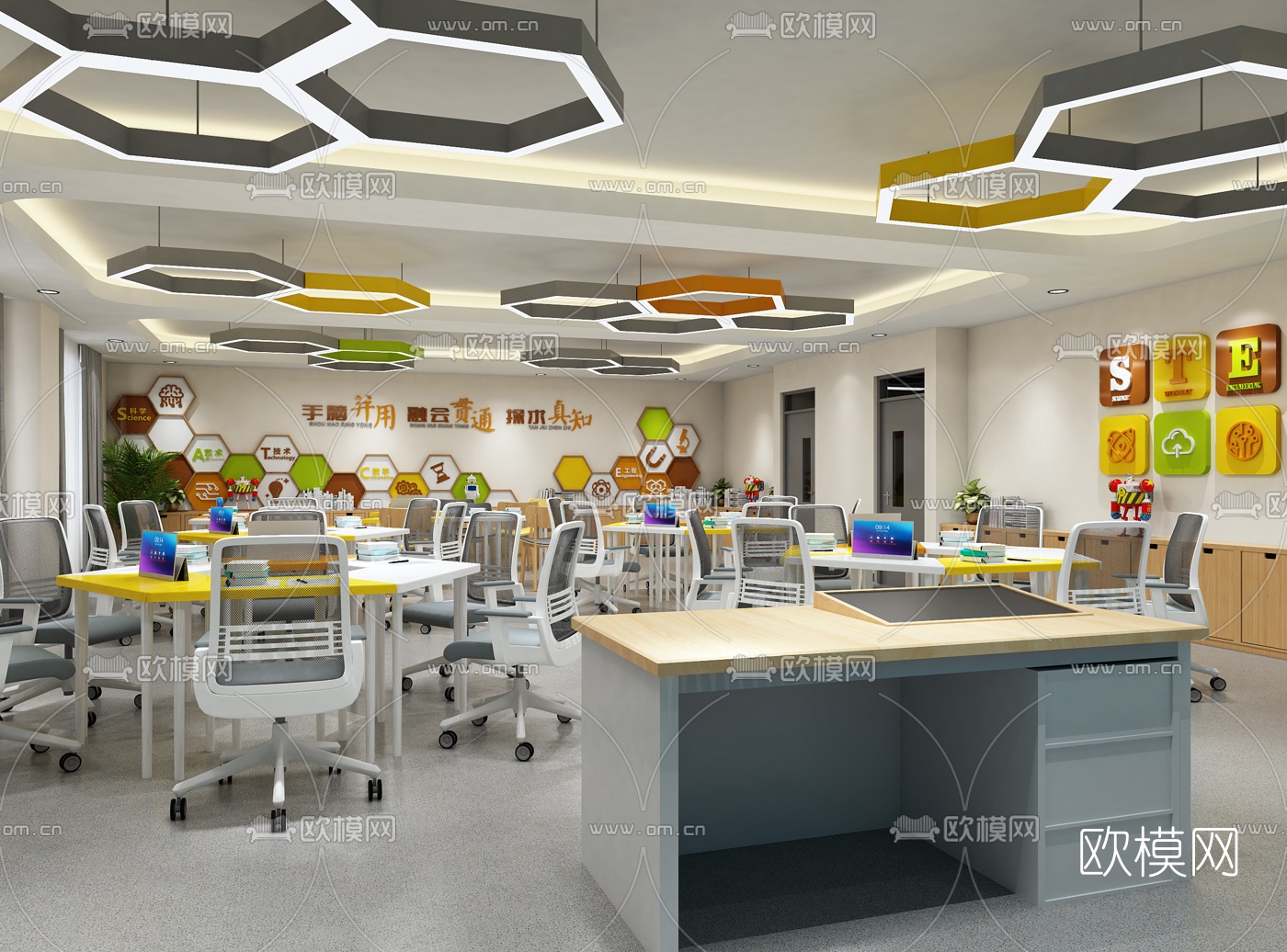 现代科学教室免费3d模型下载（渲染图3）