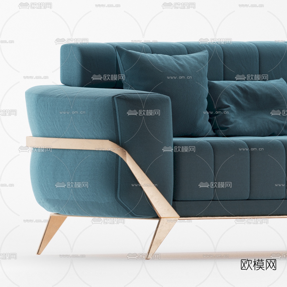 北欧布艺多人沙发3d模型下载（渲染图2）