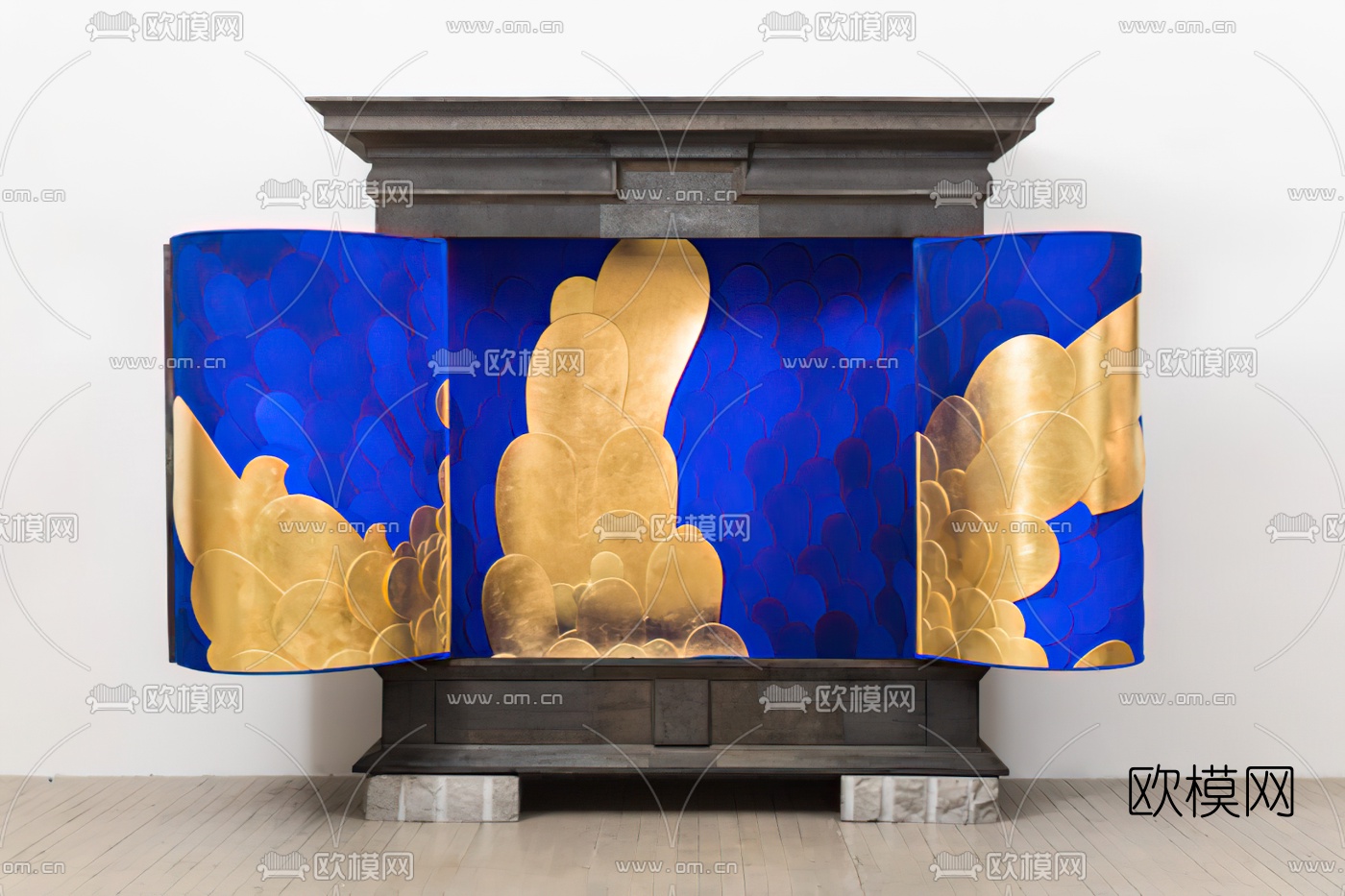 新中式实木装饰柜3d模型