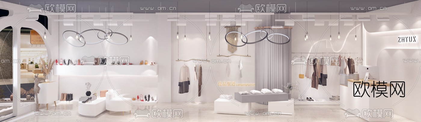 现代女装服装店3d模型