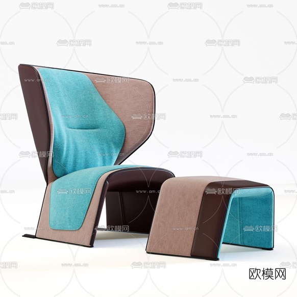 现代布艺休闲椅3d模型下载