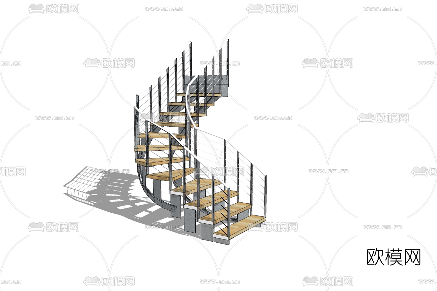 现代楼梯免费su模型下载