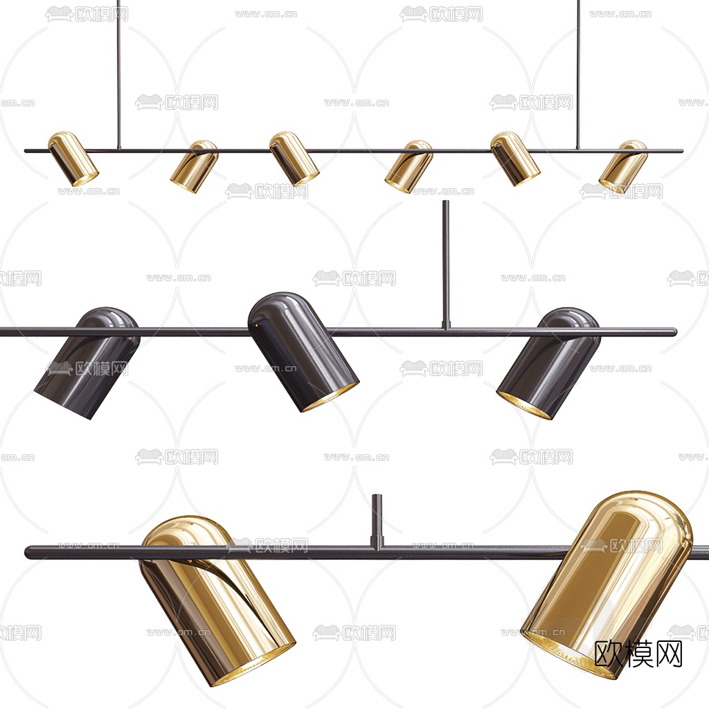 现代金属射灯筒灯3d模型下载