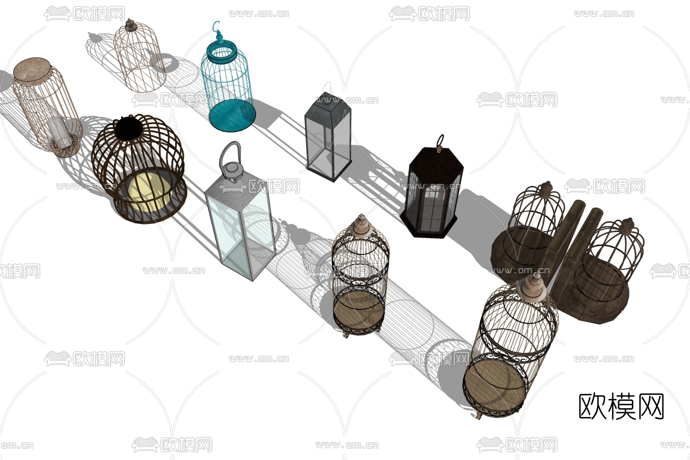 欧式铁艺鸟笼免费su模型下载