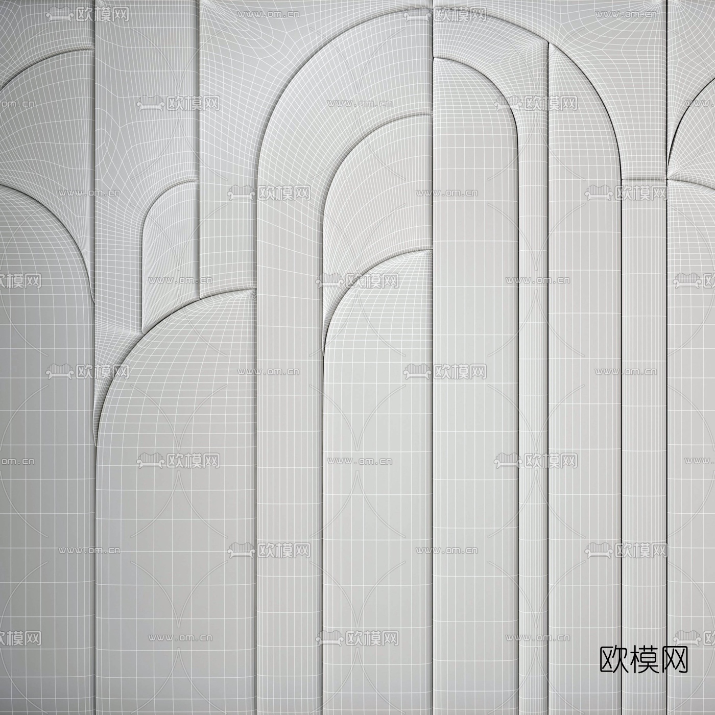 现代硬包背景墙3d模型