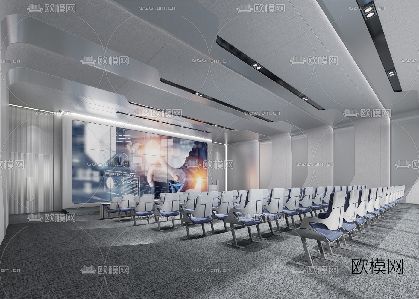后现代会议室报告厅3d模型