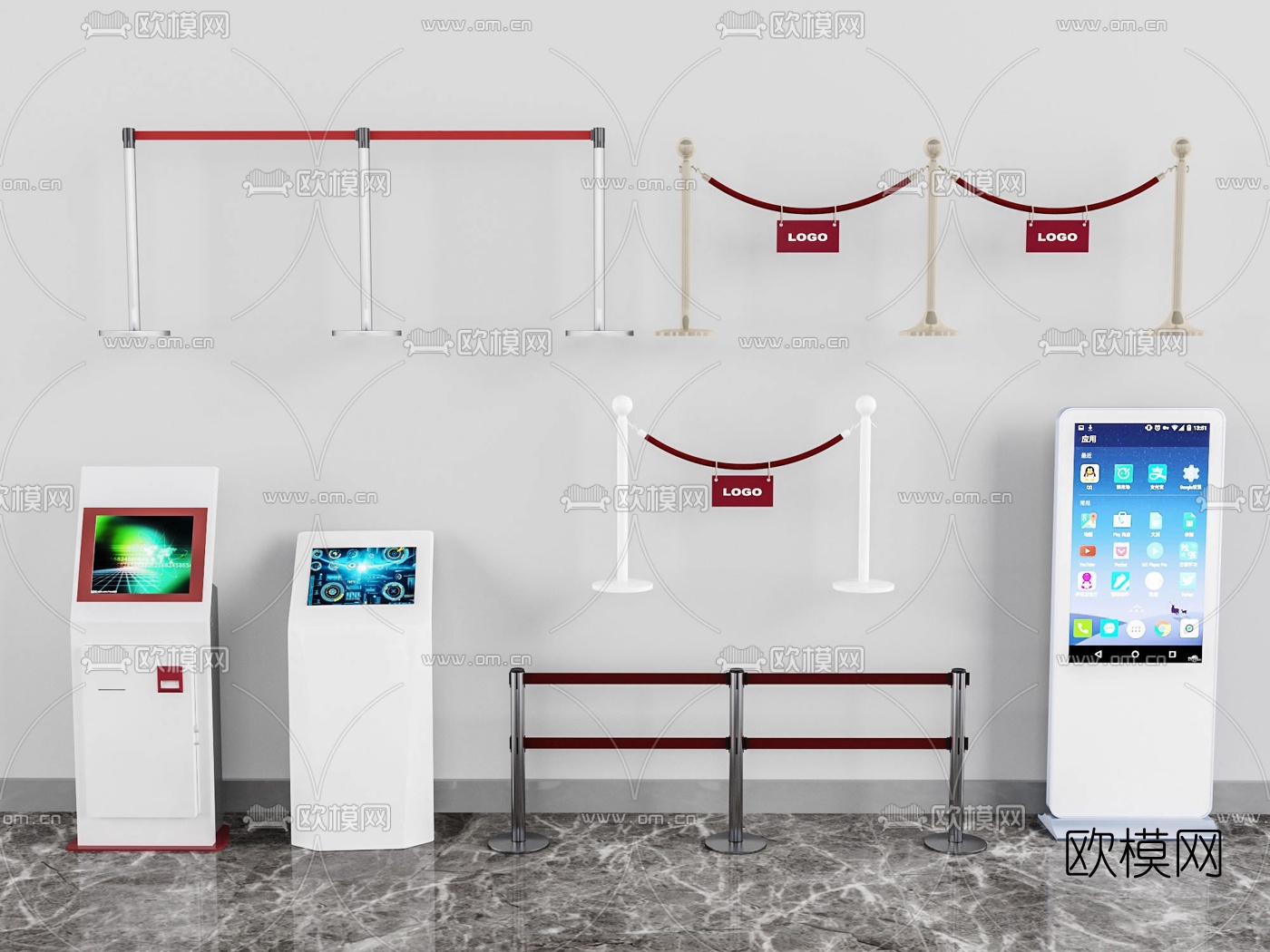 现代智能一体机礼宾柱3d模型下载