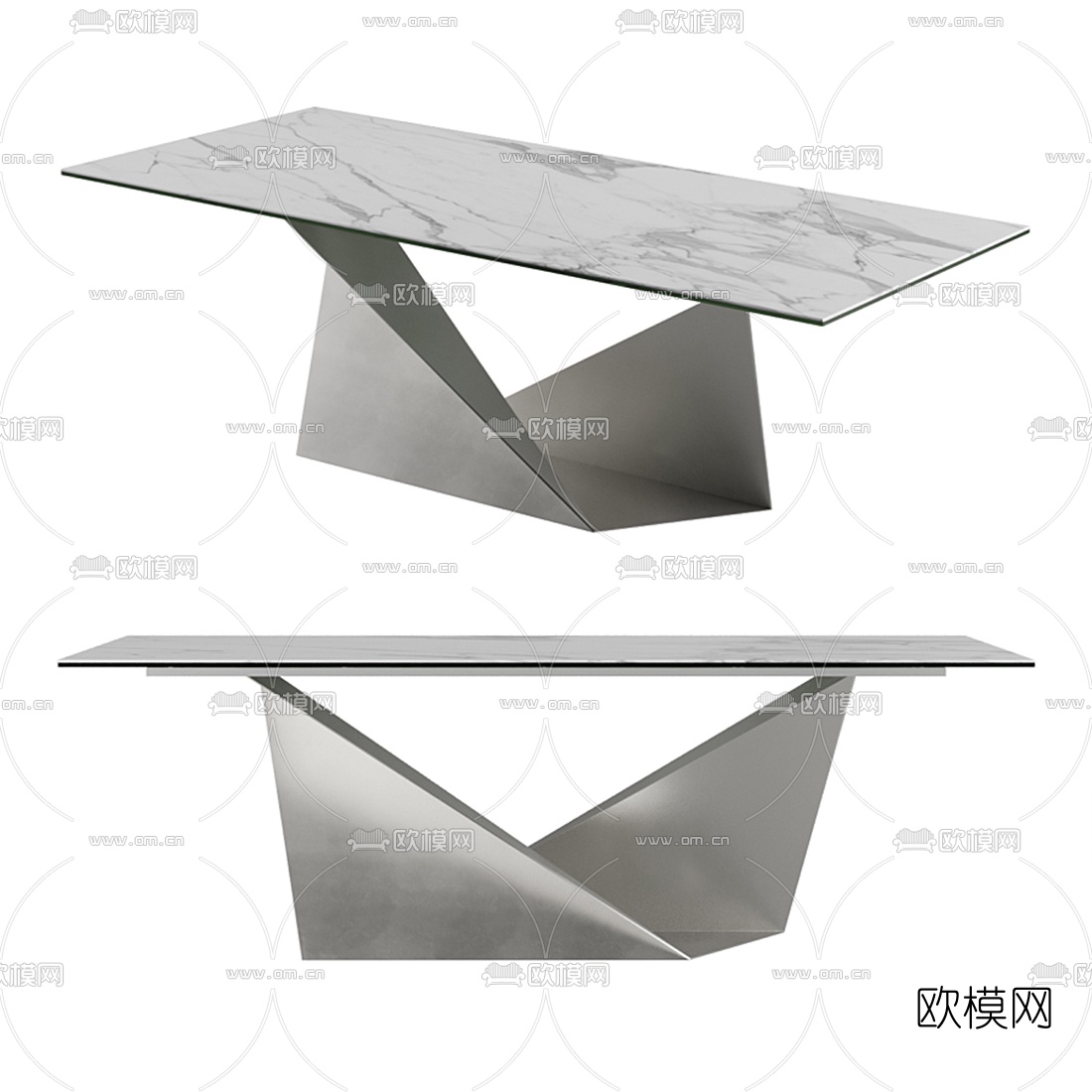 现代大理石餐桌3d模型