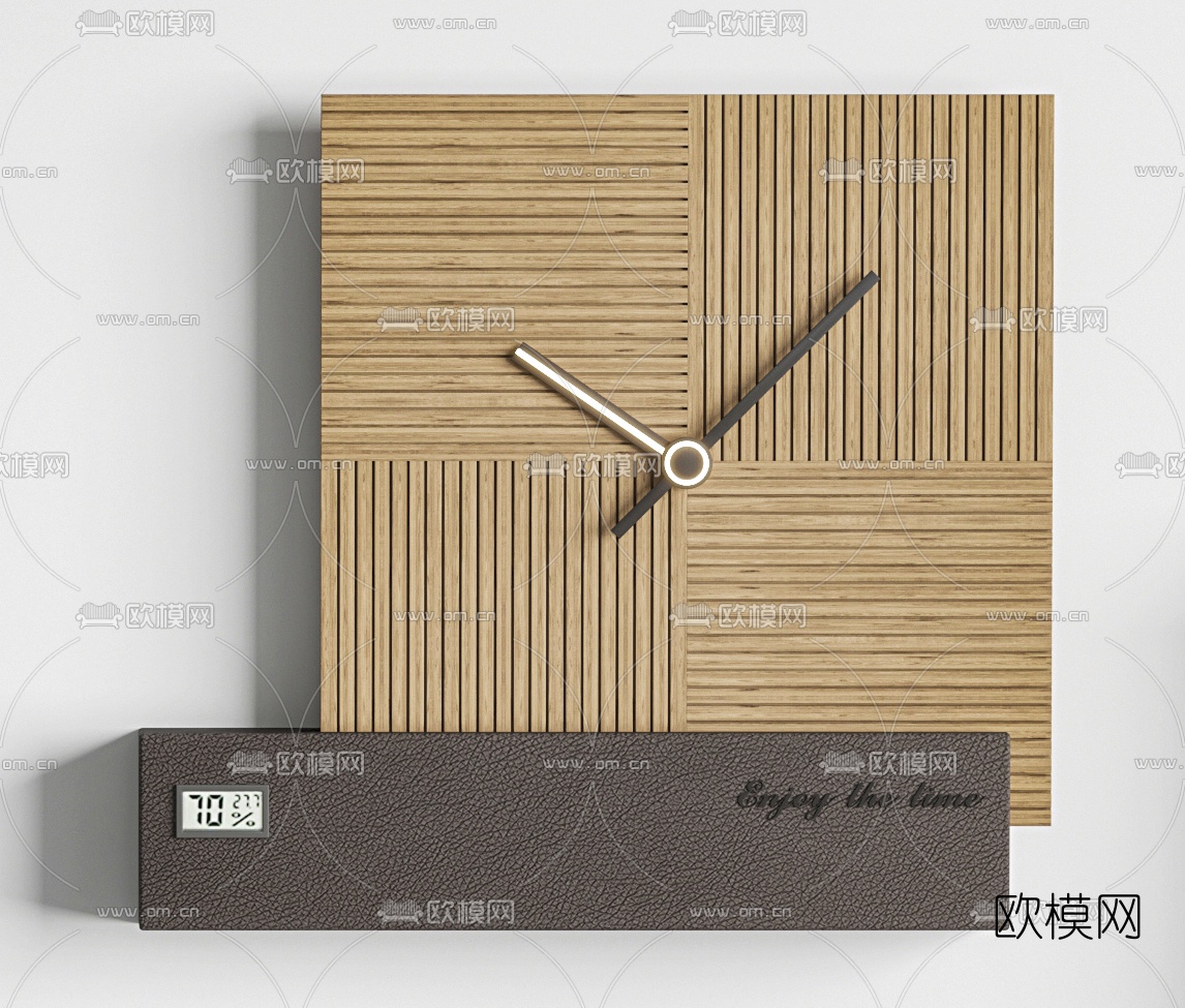 现代墙壁挂钟3d模型下载（渲染图3）
