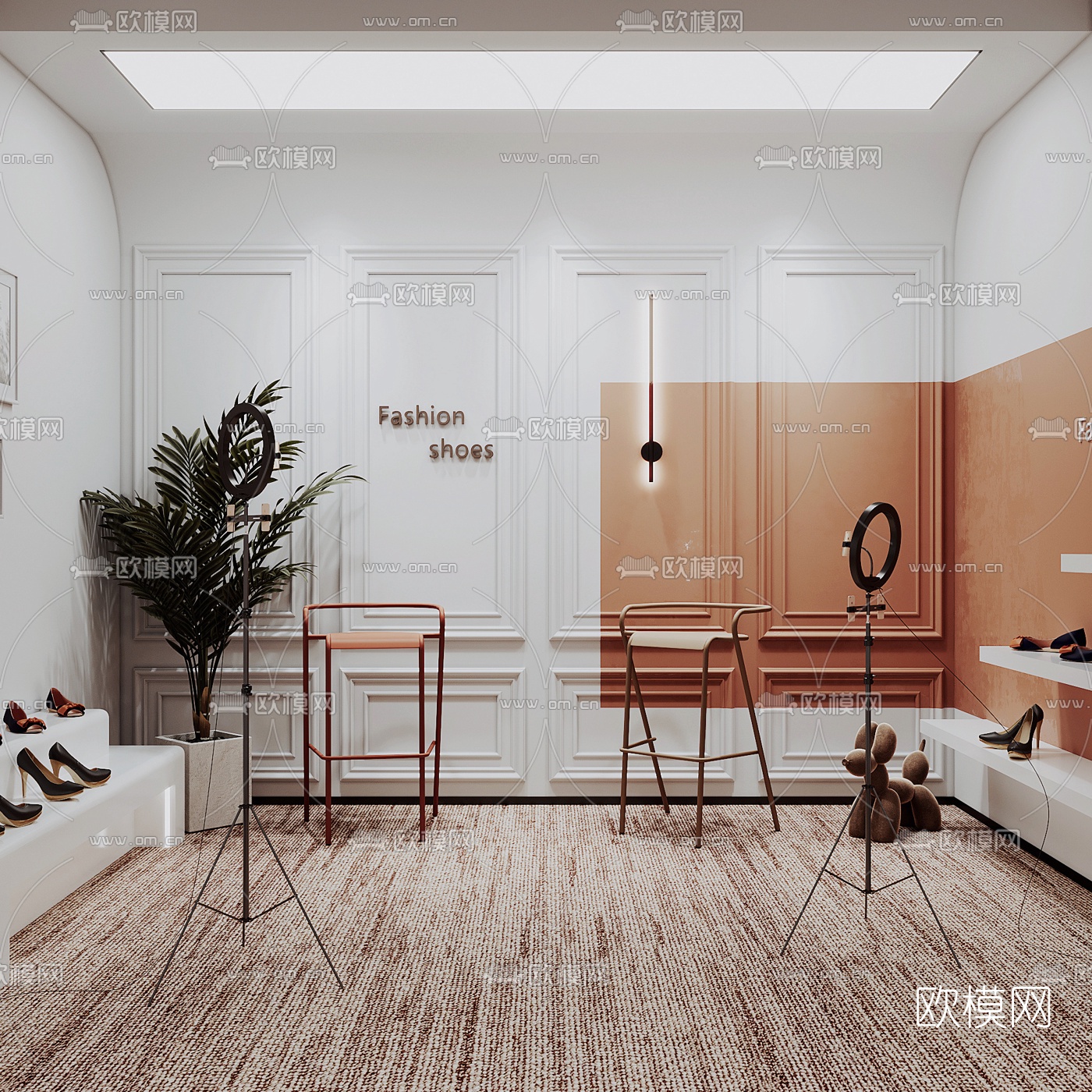 现代商业网红直播间3d模型下载（渲染图4）