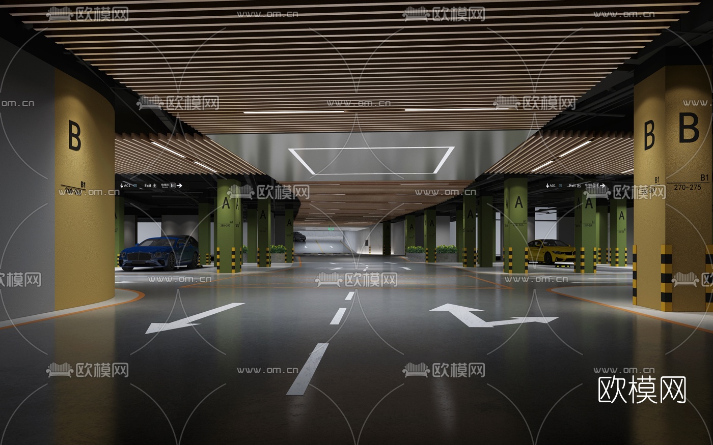 现代地下停车场3d模型