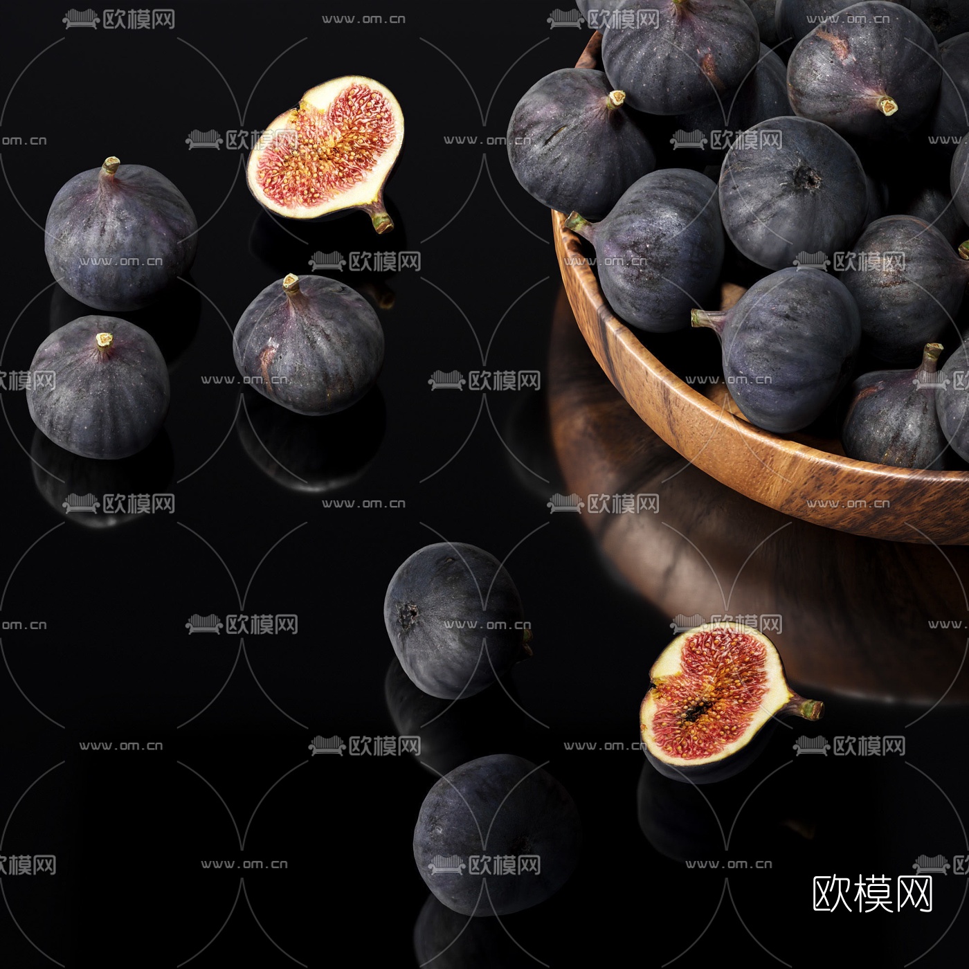现代无花果水果3d模型