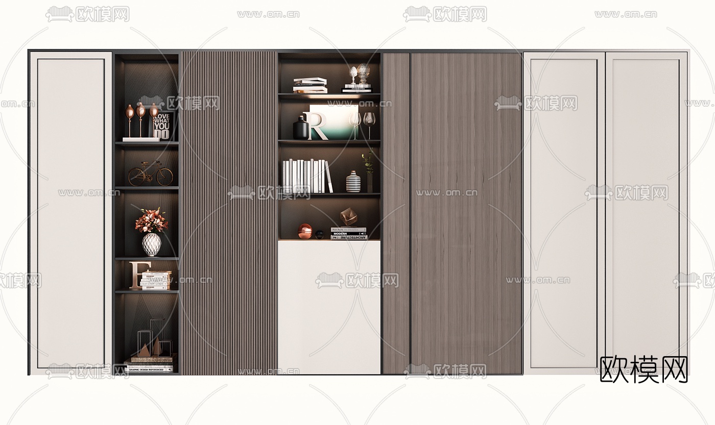 现代多功能装饰柜3d模型下载