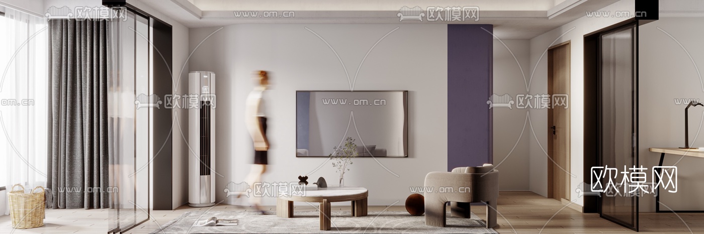 北欧客厅餐厅3d模型下载（渲染图4）