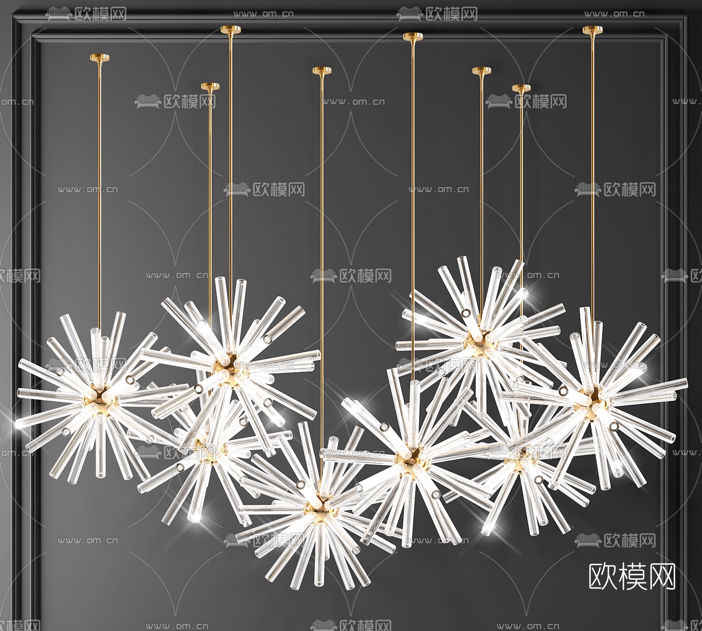 现代结晶状装饰灯3d模型下载