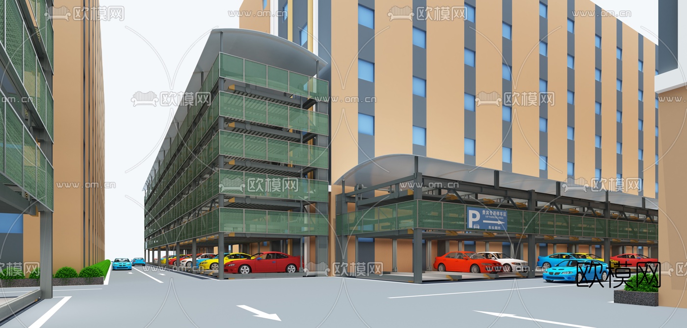 现代停车场3d模型