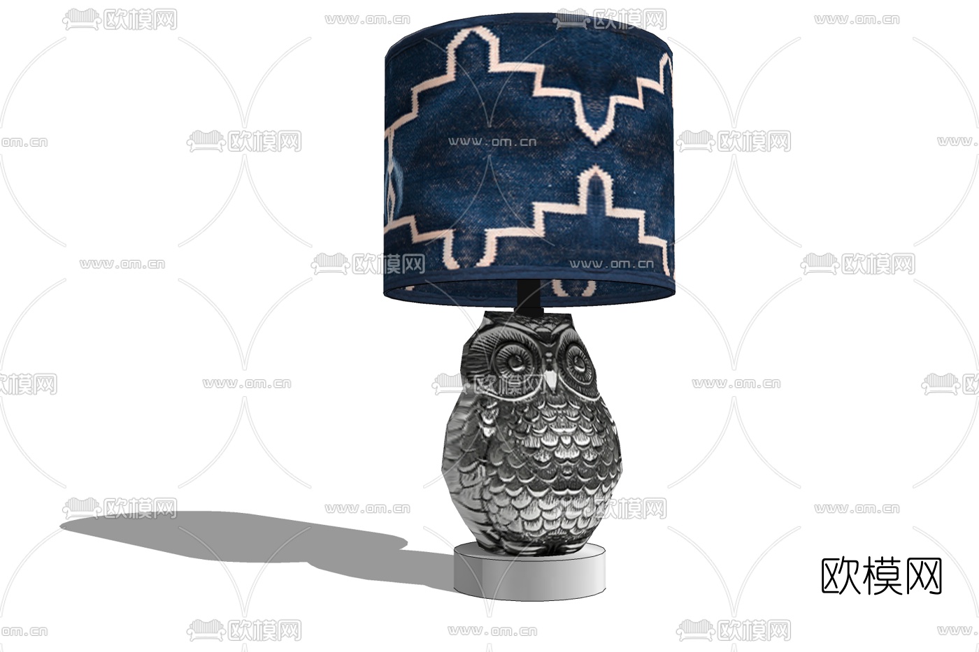 现代金属猫头鹰台灯免费su模型下载