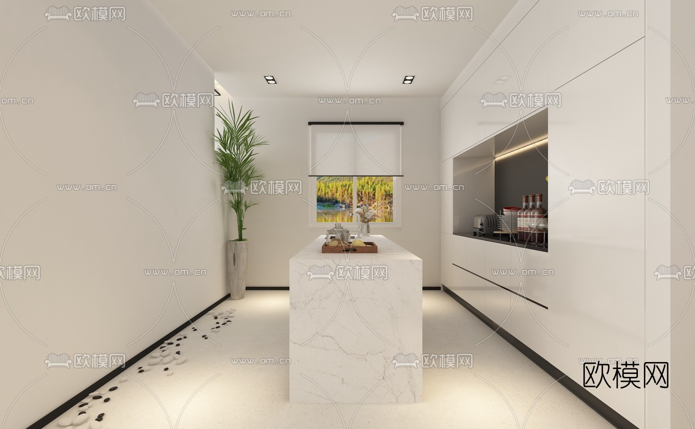 现代办公室免费3d模型下载（渲染图4）