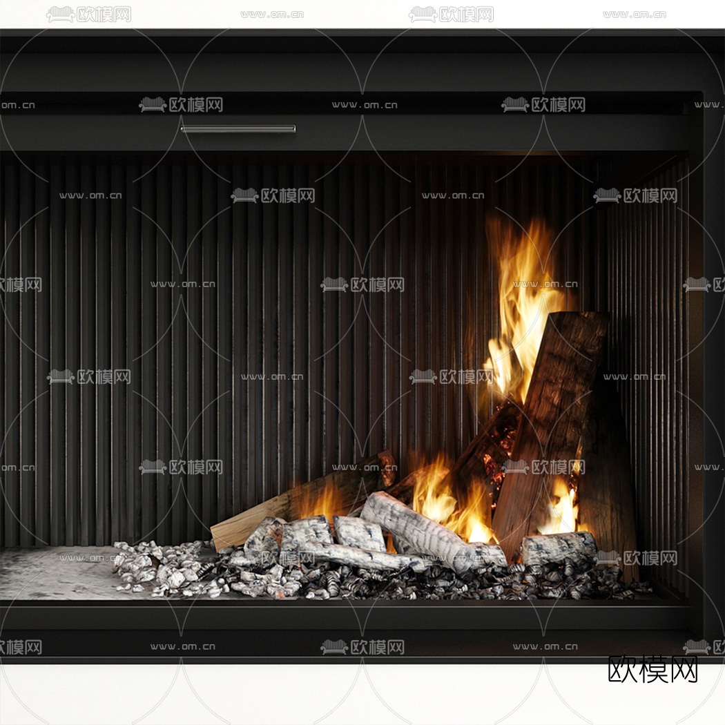 现代壁炉3d模型下载（渲染图3）