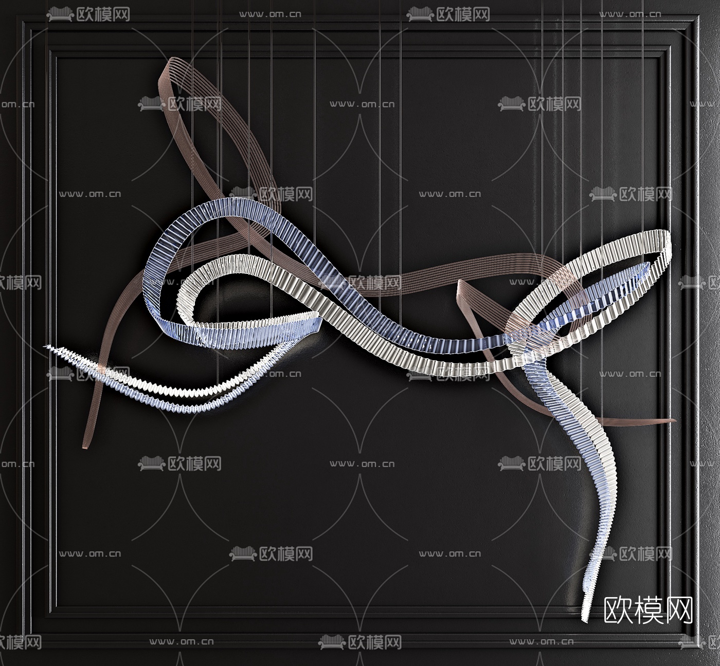 现代灯带装饰灯3d模型