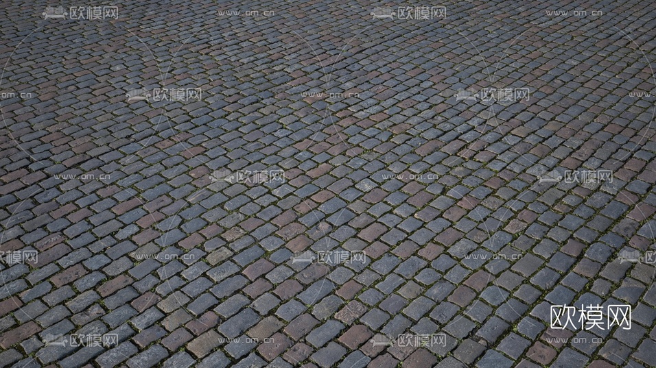 现代石砖道路路面3d模型下载(渲染图3)