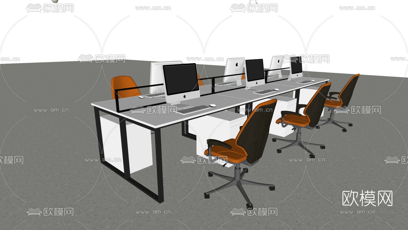 现代办公桌椅su模型