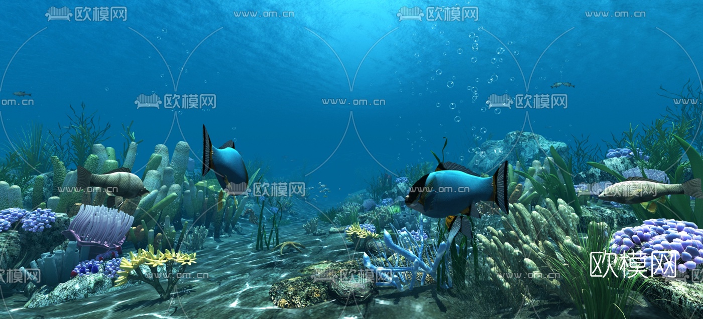 现代海洋公园水族馆3d模型下载