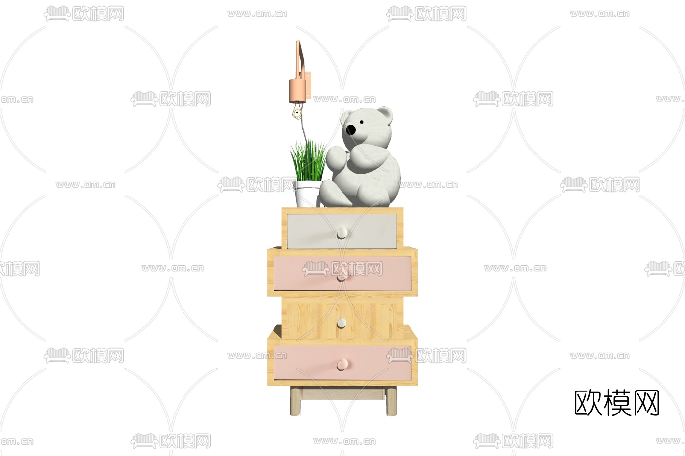 北欧斗柜su模型下载