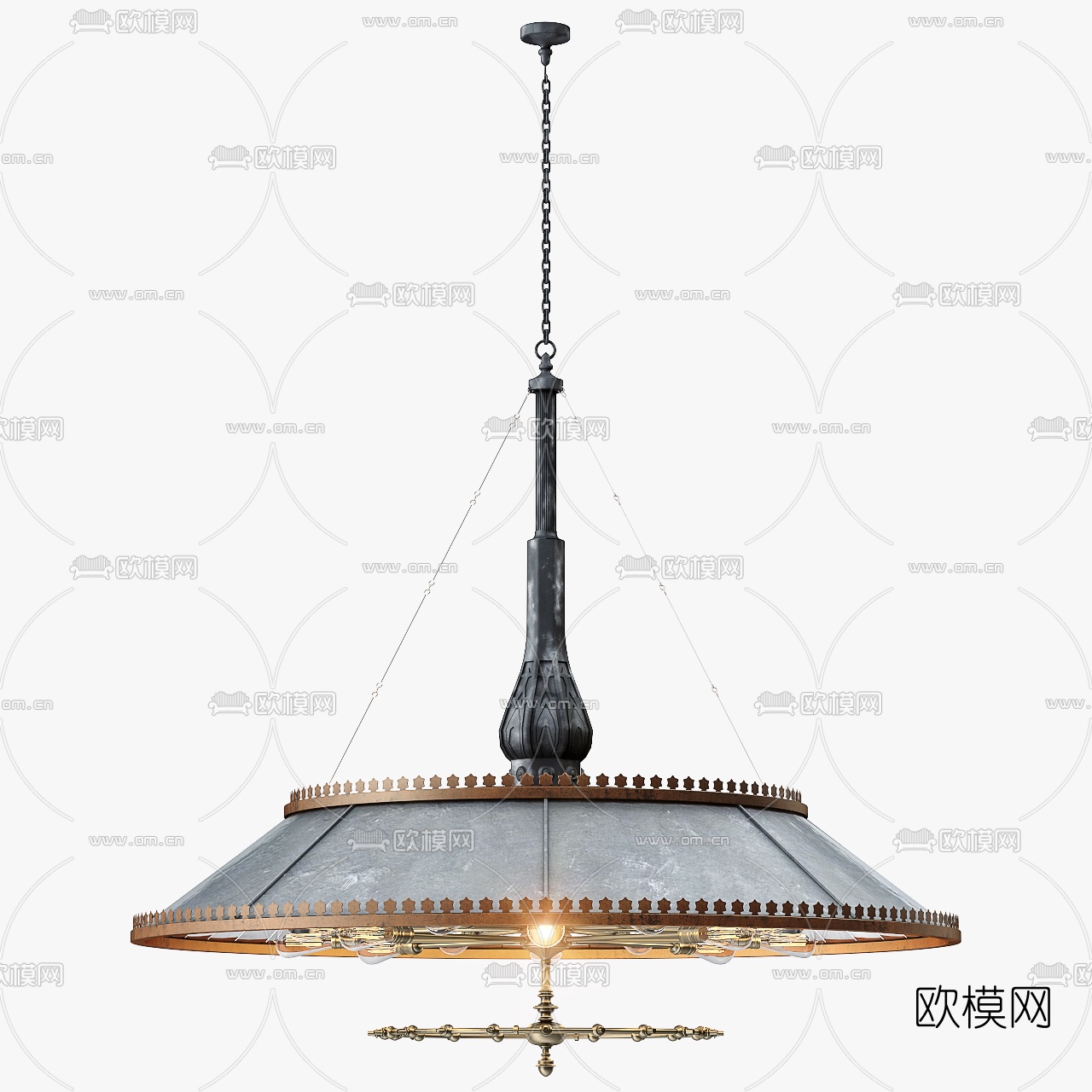 欧式金属吊灯3d模型