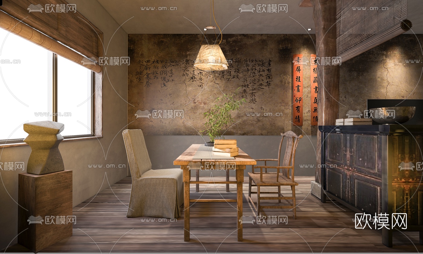 自然风民宿客房套房3d模型