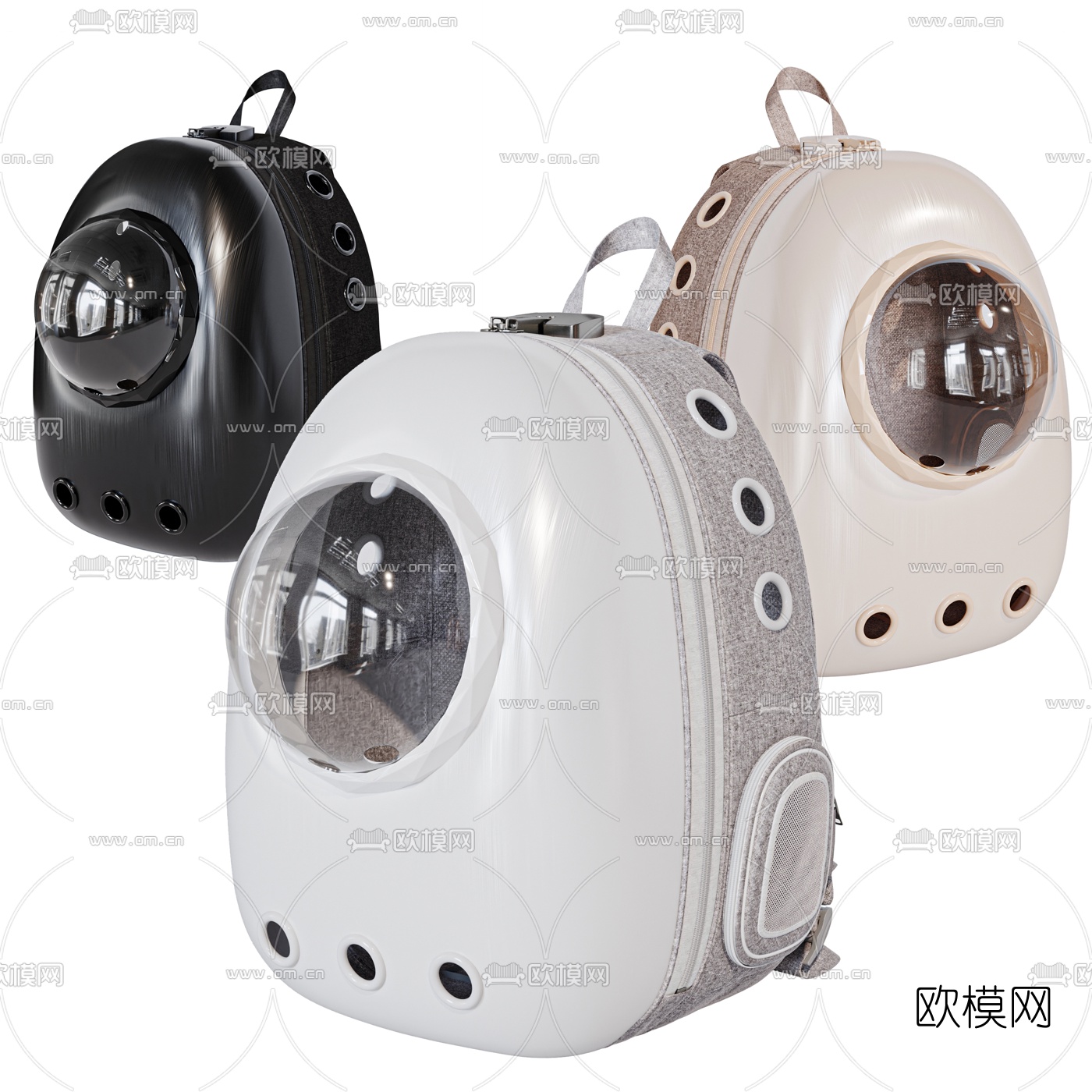 现代猫包宠物背包3d模型