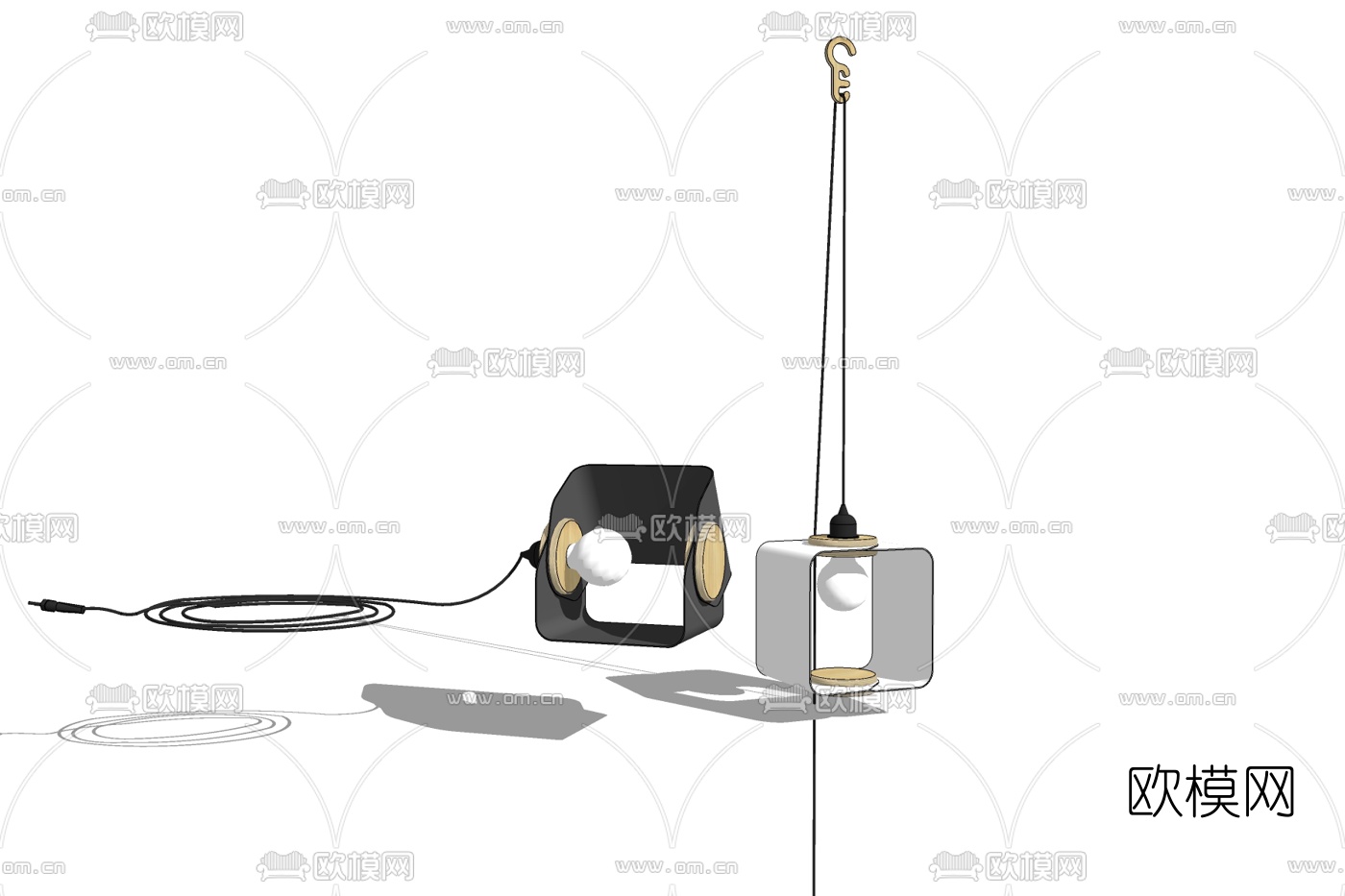 现代吊灯免费su模型下载