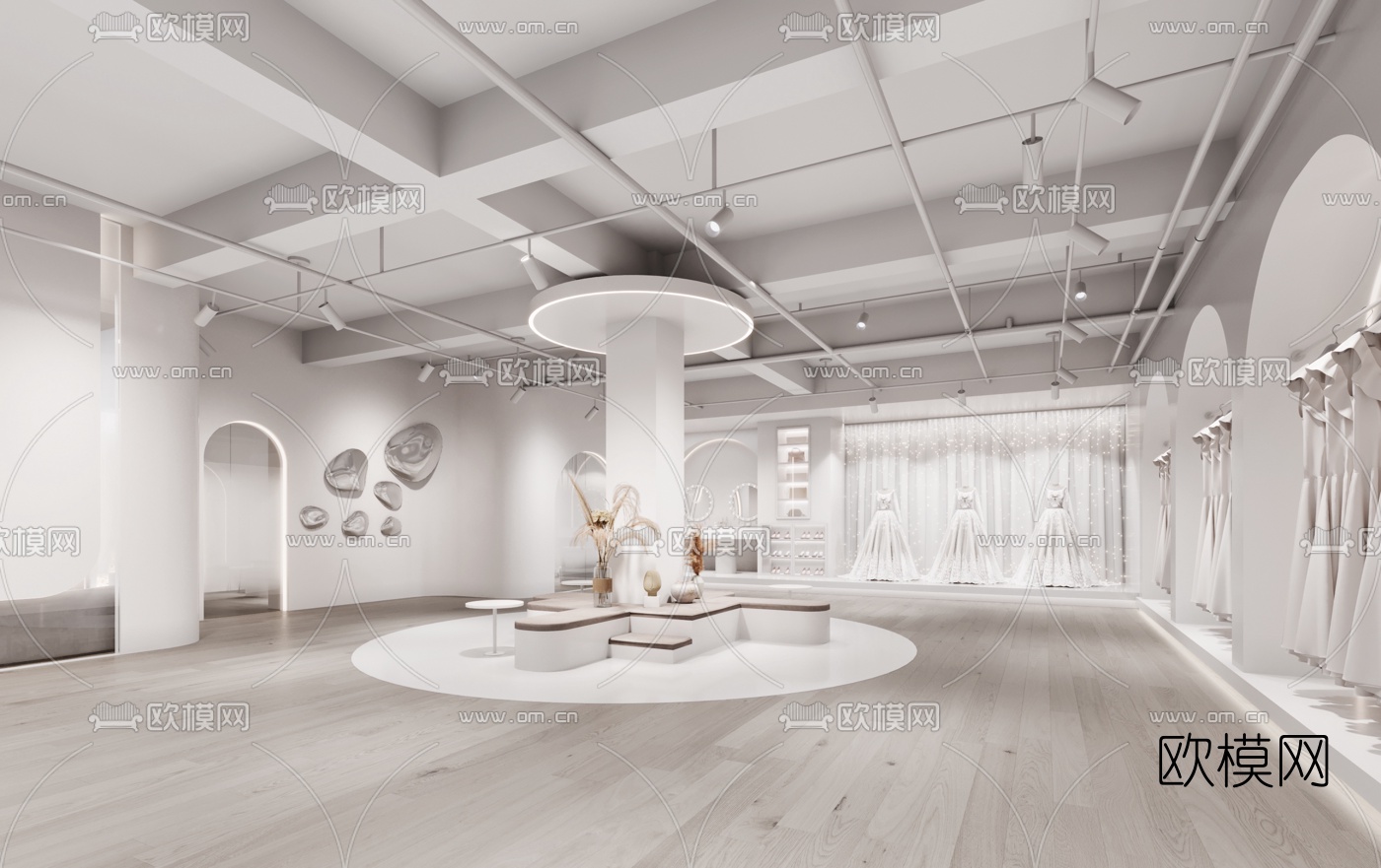 现代极简婚纱店3d模型