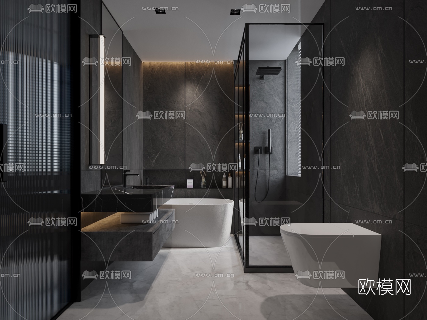 现代简约卫生间3d模型