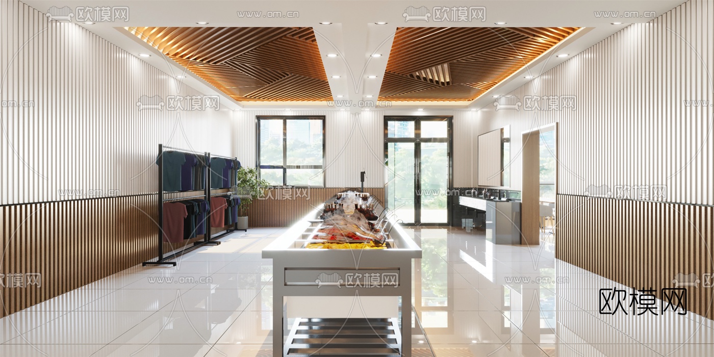 现代公司员工餐厅快餐厅3d模型