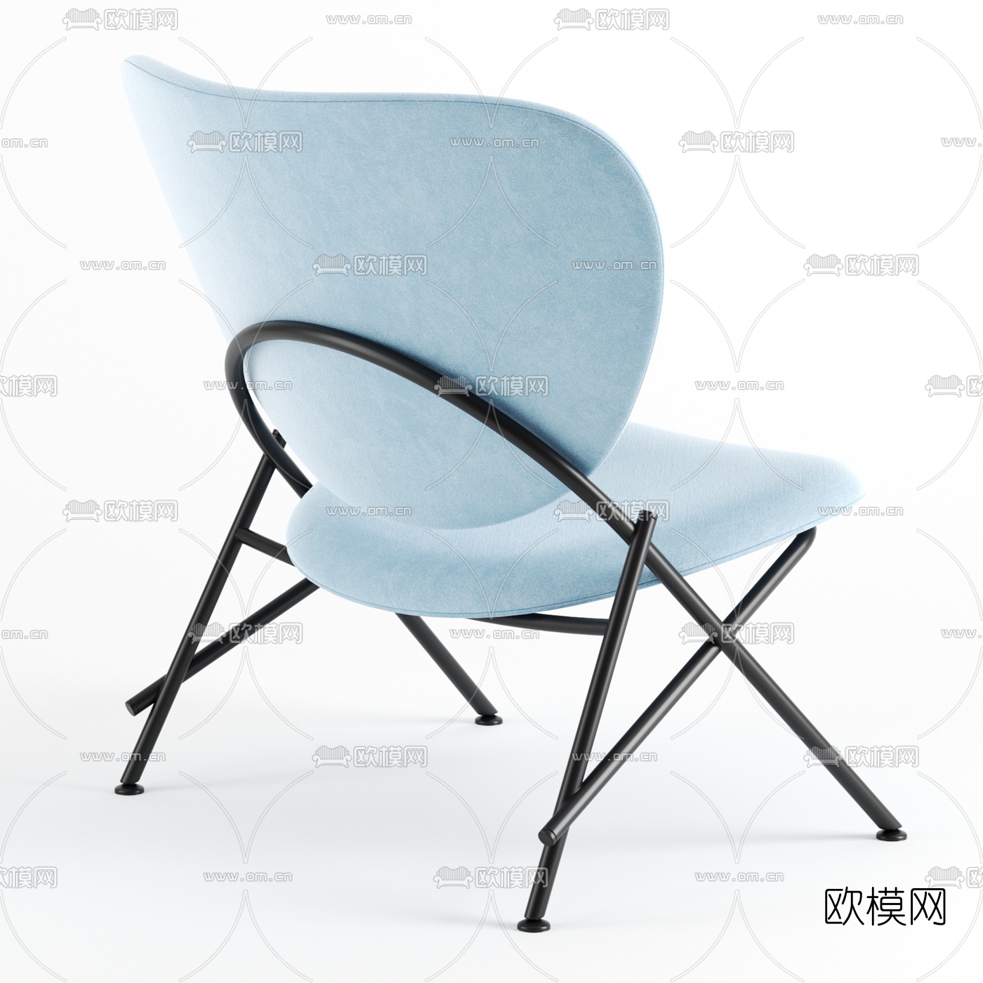 现代布艺简易单椅3d模型下载（渲染图2）