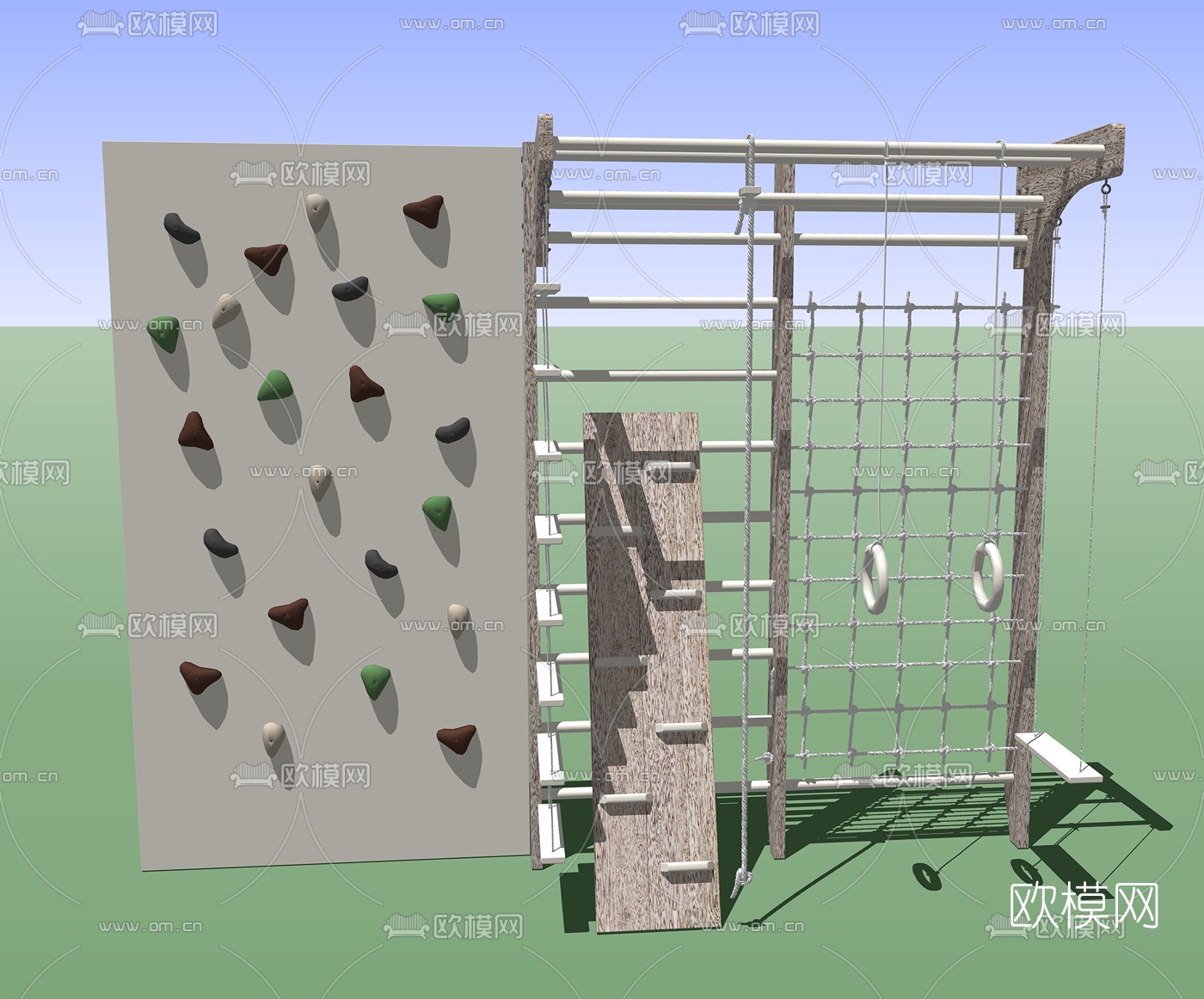 现代攀岩绳su模型下载（渲染图2）