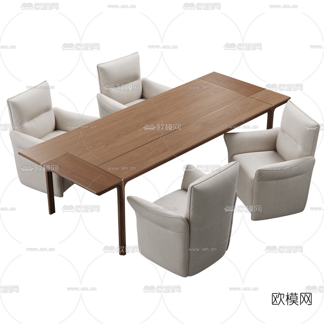 现代洽谈桌椅会议台3d模型
