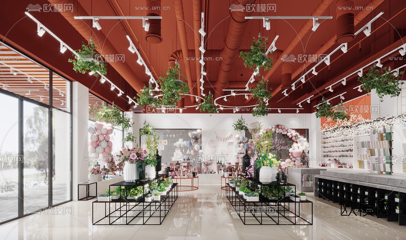 现代花店3d模型下载