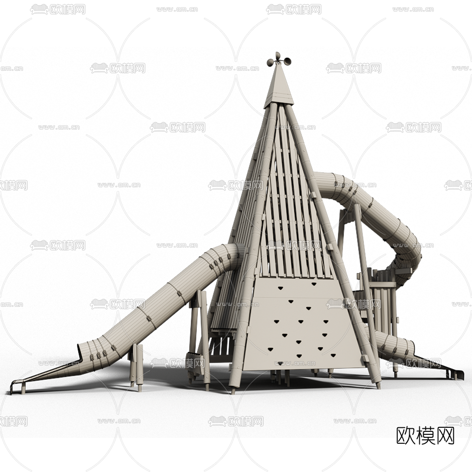 现代儿童滑滑梯3d模型