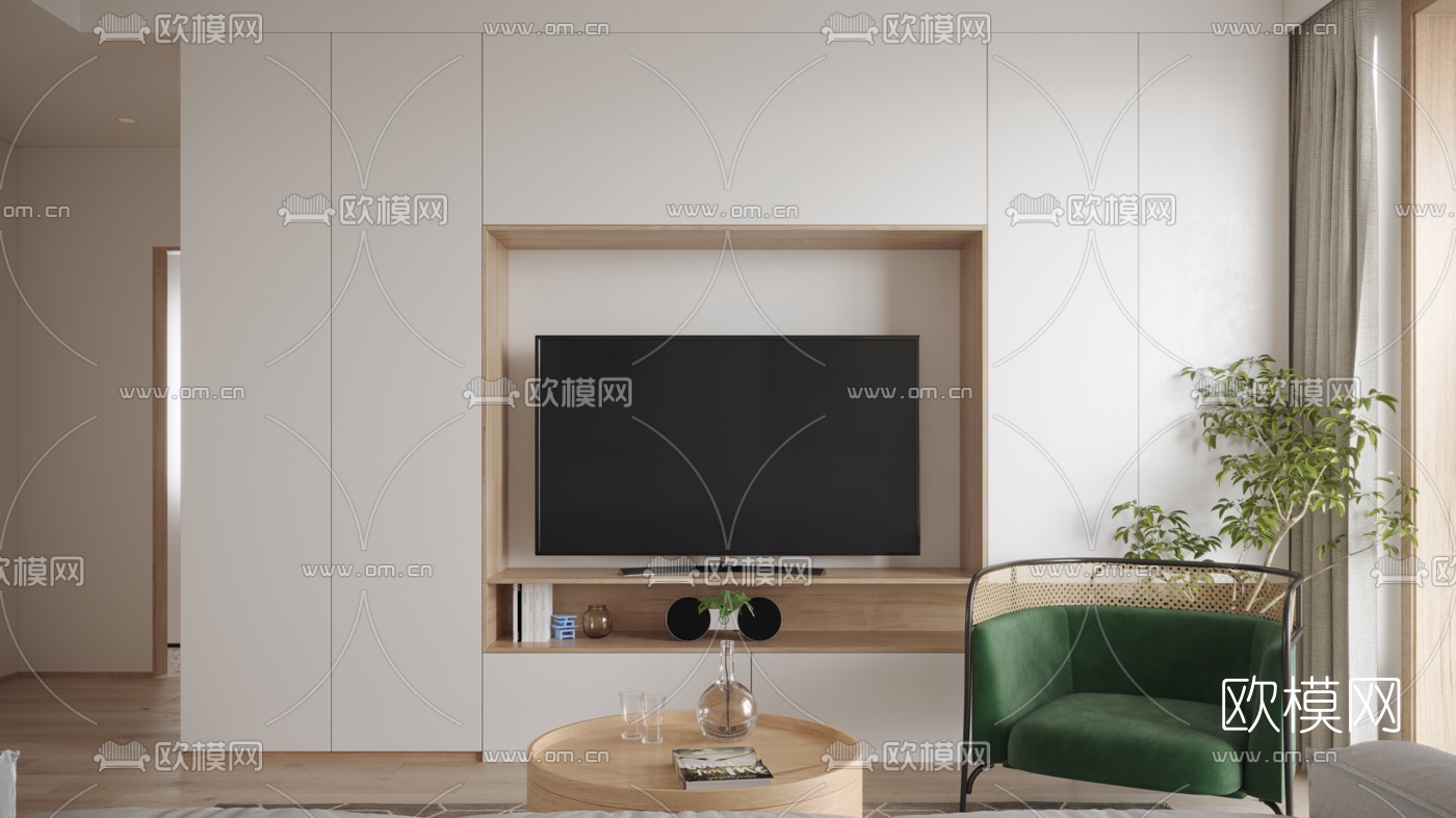 北欧客厅卧室3d模型下载（渲染图4）