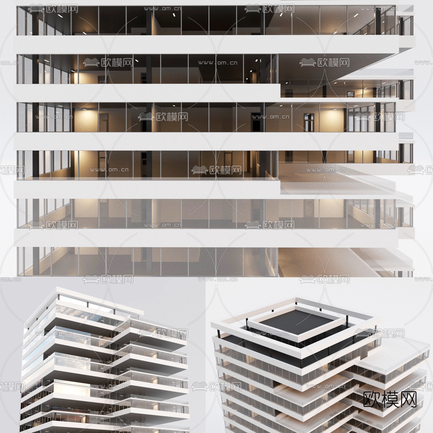 现代建筑楼外观3d模型